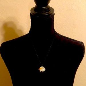16” black eagle necklace with tags